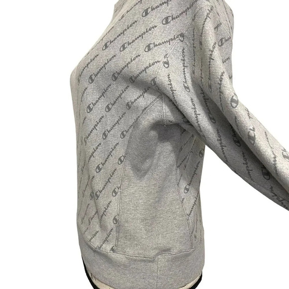 Vintage Champion Reverse Weave Logo Allover Y2K Sweater retro Size Medium - Picture 4 of 9